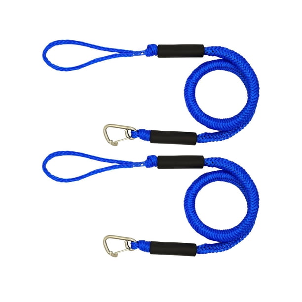 Cuerda de Lazos de Barco DYNWAVEMX 2x Bungee Dock Line 4 Pies Nylon Azul