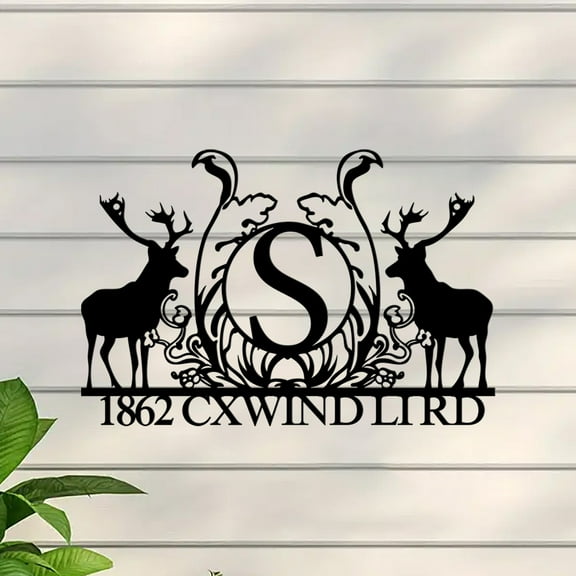 Custom Personalized Deer Hunting Frame Metal Wall Art,Custom Deer Elk Metal Name Sign,Deer Antlers Metal Sign,Deer Art Wall