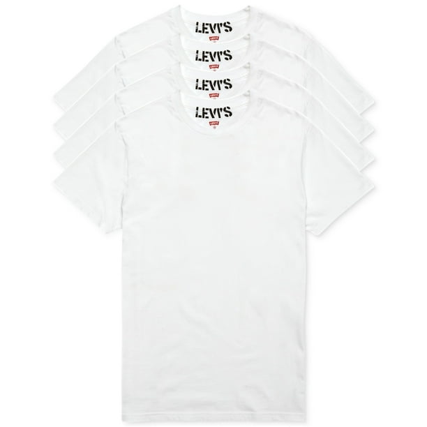 Levi's Camiseta b?sica para hombre (4 unidades), color blanco