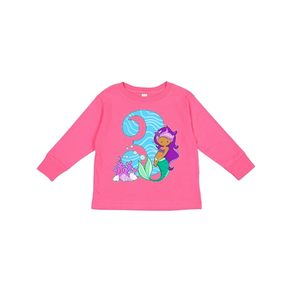 Inktastic Third Birthday Mermaid Girls Long Sleeve Toddler T-Shirt