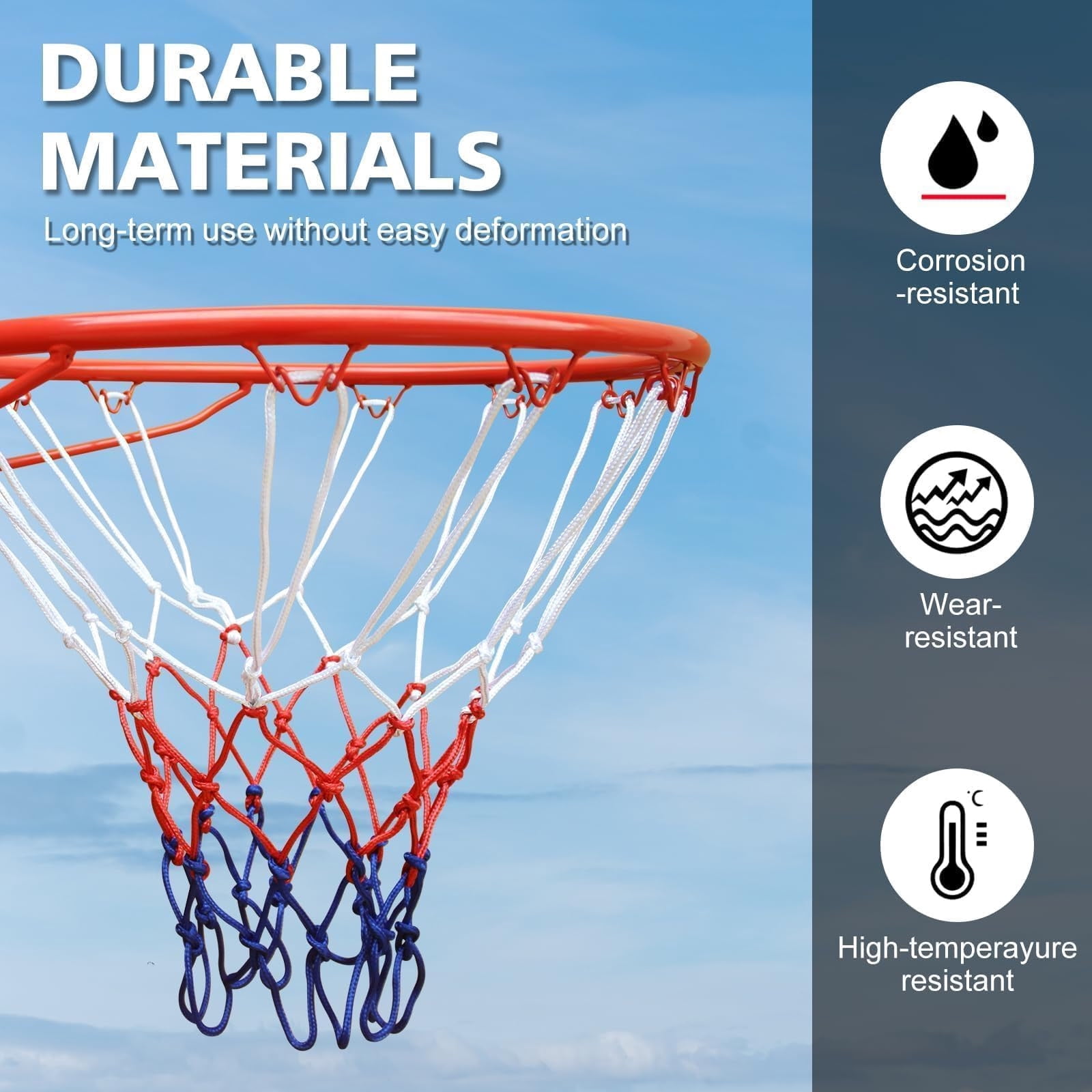 Beforeyayn Basketball Rim Wall Mounted Sturdy, Reinforced basketball hoop with net screws for garage backyard adults