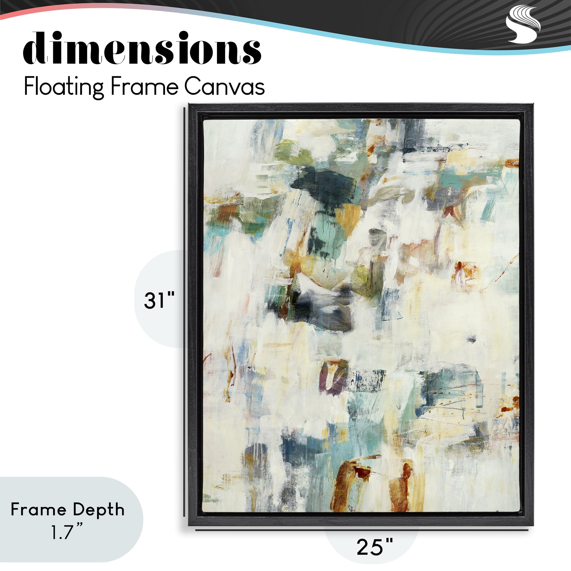 Stupell Industries Expressive Chaos Layers Black Framed Floater Canvas Wall Art, design by Lisa Ridgers