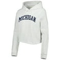 thumbnail image 2 of Women's League Collegiate Wear Ash Michigan Wolverines 2-Hit 1636 Cropped Pullover Hoodie, 2 of 3