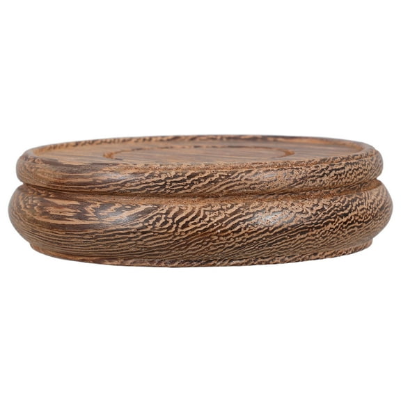 Worgeous Round Wooden Riser for Home Use Brown Small Wood Stand for Display Plant and Decor 7.8cm