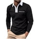 thumbnail image 2 of pstuiky Camisas de manga larga abrigadas para hombre, Camisa de golf de moda para hombre, de manga larga, con bolsillo y cuello abatible, de color liso Tops de talla grande para hombre xl, 2 of 6