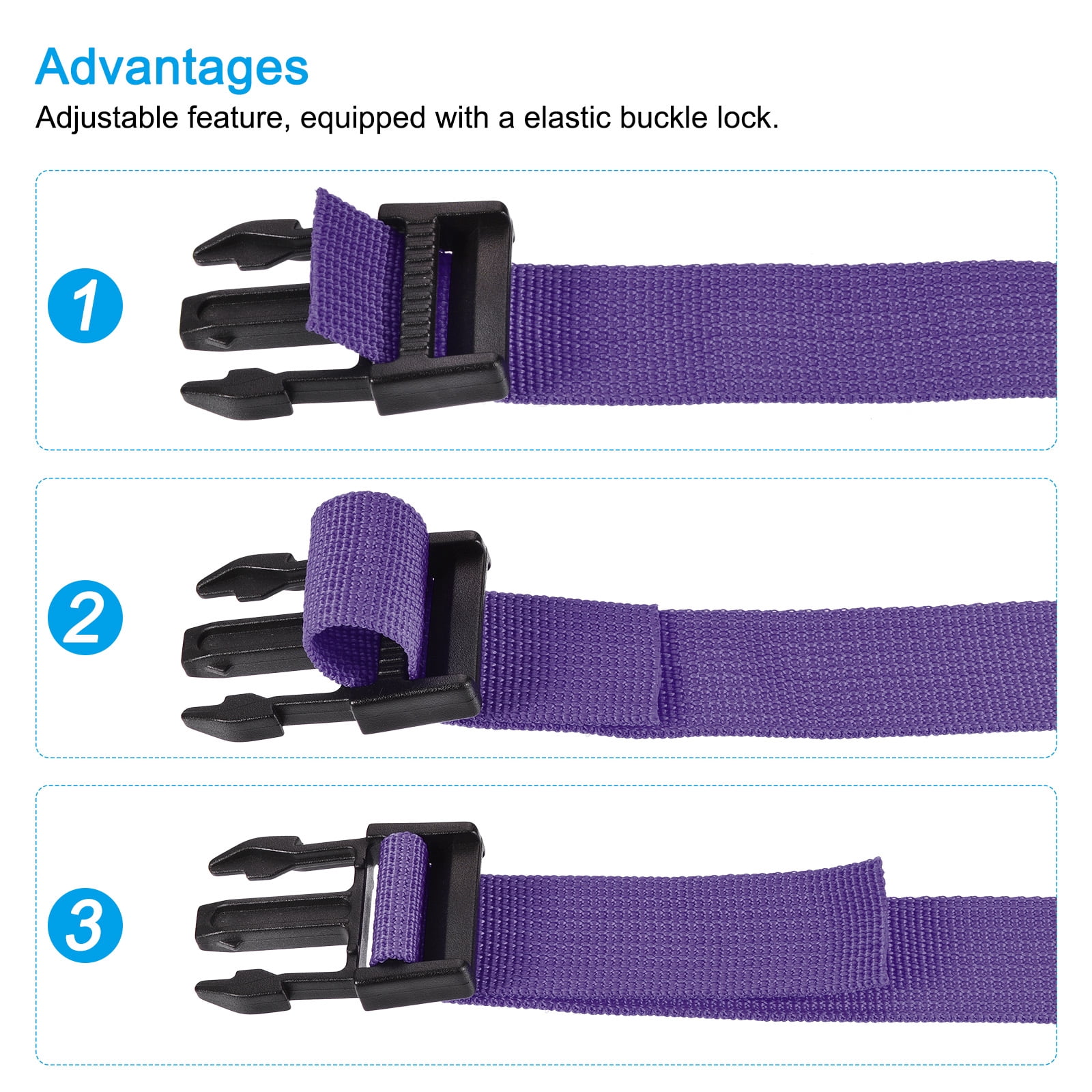 Unique Bargains Utility Strap with Buckle Adjustable Belt for Bag Luggage Packing Purple