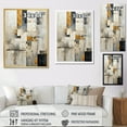 thumbnail image 4 of Designart "Sci-Fi Minimalism Art In Grey And Yellow" Other World Cultures Floater Framed Wall Art Living Room, 4 of 5