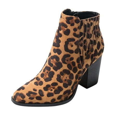 

Winter New Women Casual Boots Women Faux Chunky Heel Boots Short Boots Fashion Boots Casual Shoes Side Zipper Booties
