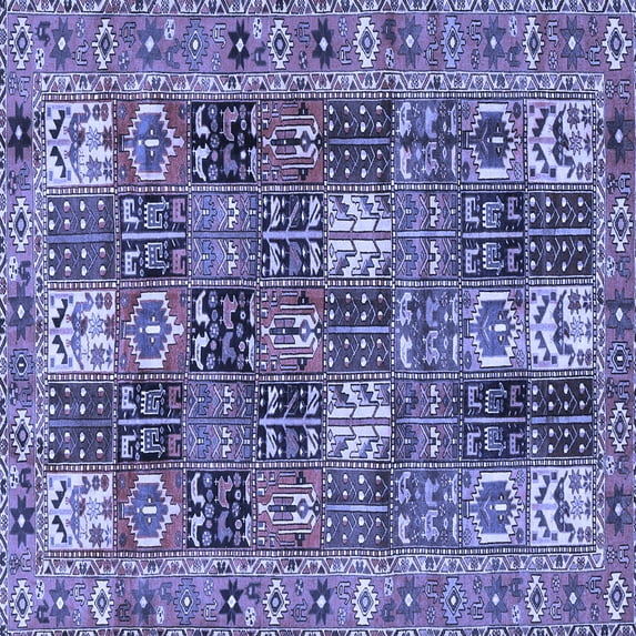 Ahgly Company Indoor Square Persian Blue Traditional Area Rugs, 5' Square