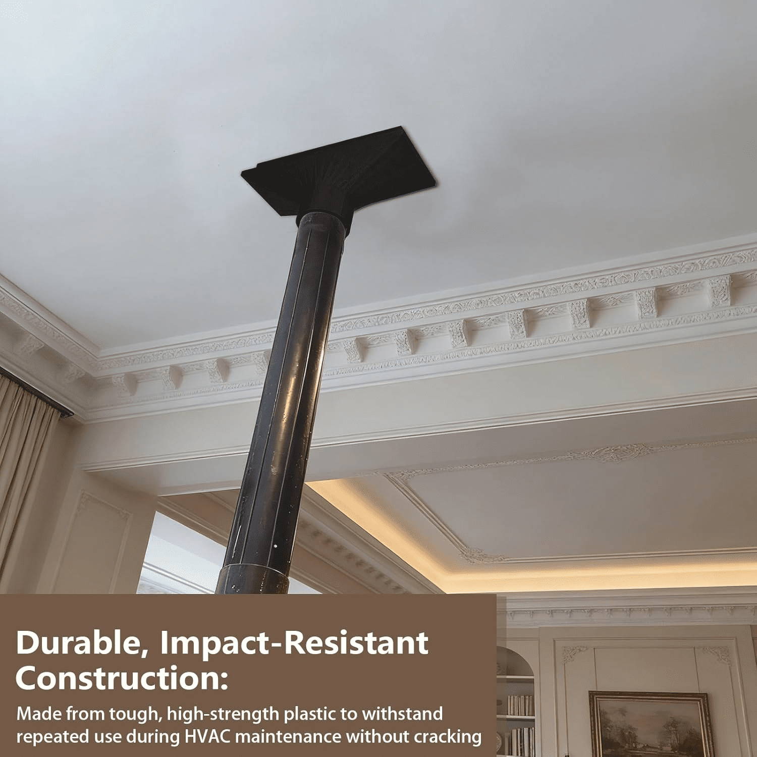 Duct Cleaner Attachment for Shop Vac, for HVAC Cleaning Tool Fits Air Vent Supply Nozzle with Strong Seal (Black)