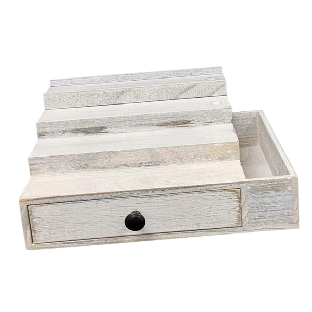 Organizador de perfumes para hombre, expositor de perfumes, regalo para papá con forro de terciopelo. Blanco