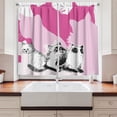 thumbnail image 2 of Ambesonne Animal Kitchen Curtains, Cats Kittens, 55"x45", Pale Pink Hot Pink, 2 of 3