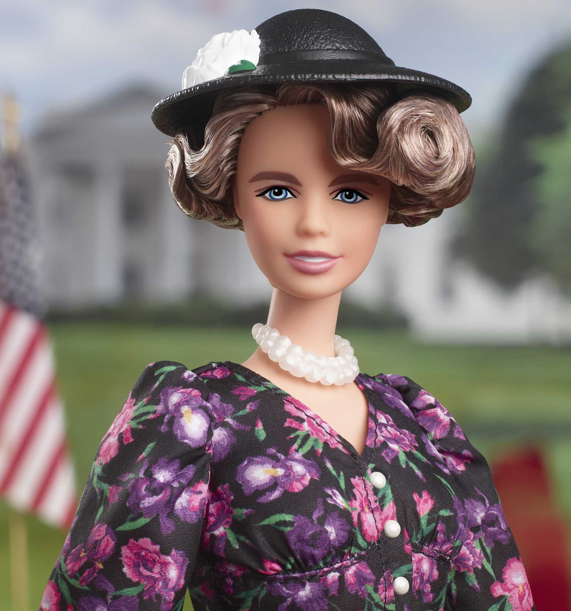 Barbie Inspiring Women Eleanor Roosevelt Collectible Doll in Iris-Printed Floral Dress