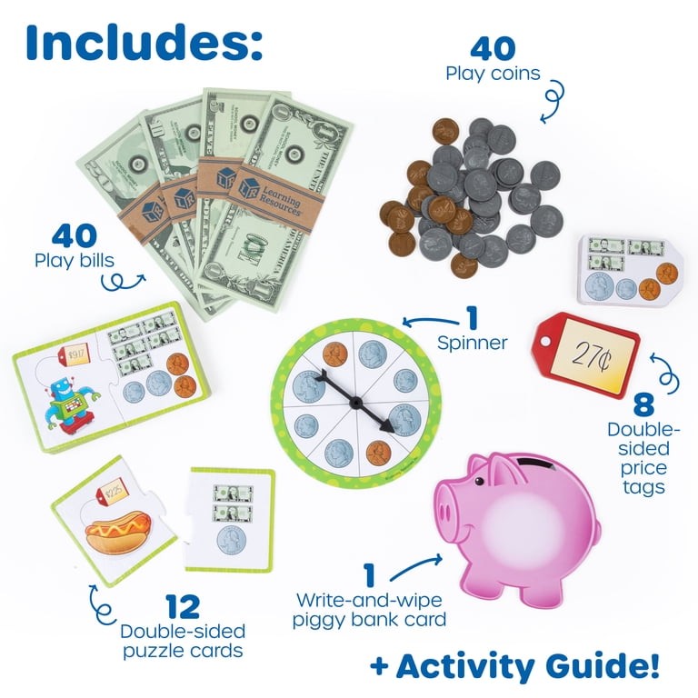 Learning Resources Money Activity Set, Kids Pretend Play Money