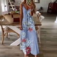 thumbnail image 1 of SMihono Robe Maxi Bohème d'Été pour Femmes Grande Taille Mode d'Été Imprimée Col en V Sans Manches Bretelles Robe Pull Robe de Plage, 1 of 4