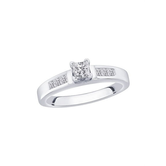 KATARINA Princess Cut Diamond Engagement Ring in 14K White Gold (1/2 cttw, H-I, I3)