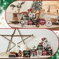 thumbnail image 4 of sunsanly 15Pcs/Set Christmas Table Sign Wooden Snowflake Gnome Elk Xmas Tree Tiered Tray Desktop Decoration Rustic Farmhouse Layered Tray Ornament, 4 of 7