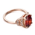 thumbnail image 6 of Yoursfs Vintage Ruby Ring For Women 18k Rose Gold Plated Costume Jewelry Rings Oval Cut Red Birthstone Crystal CZ Hao Rings Gifts (Size 9), 6 of 7