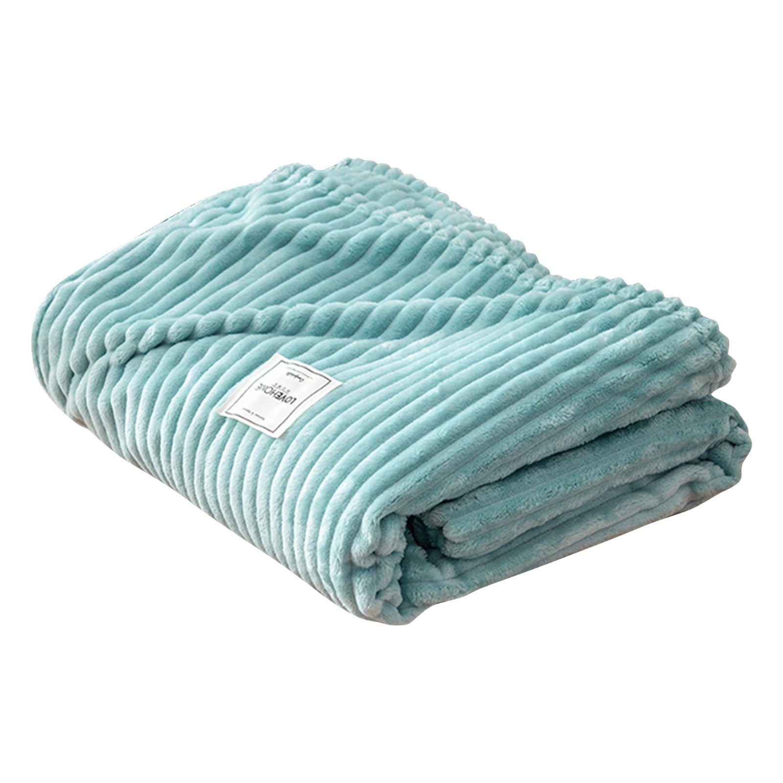 Ribbed Faux Fur Effect Throw Teal Blue Super Soft Warm Bed Blanket Cover
