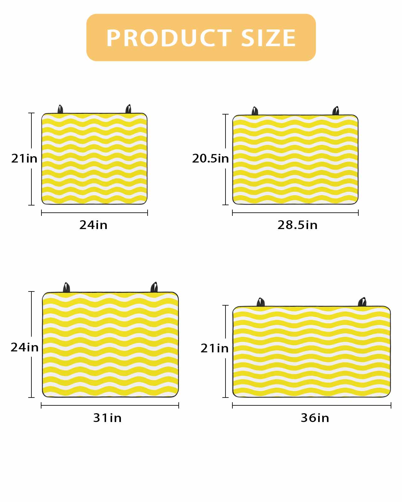 nqOlkjepod Large Induction Cooktop Protector Mat 24"x21", Yellow White Stove Top Covers for Electric Stove, Modern Abstract Waves Water Ripple Striped Stove Burner Cover Mats, Glass Top Stove Cover