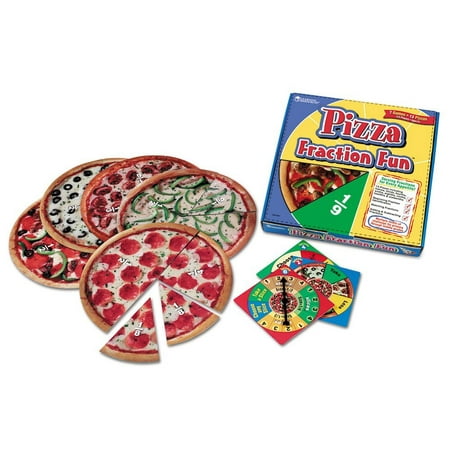 Learning Resources Pizza Fraction Fun Game, 13 Fraction Pizzas, 16 Piece Game, Ages