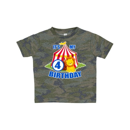 

Inktastic Its My Birthday Circus Tent with Lion 4 Years Old Gift Toddler Boy or Toddler Girl T-Shirt