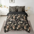 thumbnail image 2 of jejeloiu Cute Opossum 7pcs Bedding Comforter Set,Kawaii Rustic Floral Queen Bedding Sets,Gray Black Queen Sheet Sets For Girls Boys,Luxury Bedroom Decor Reversible, 2 of 8