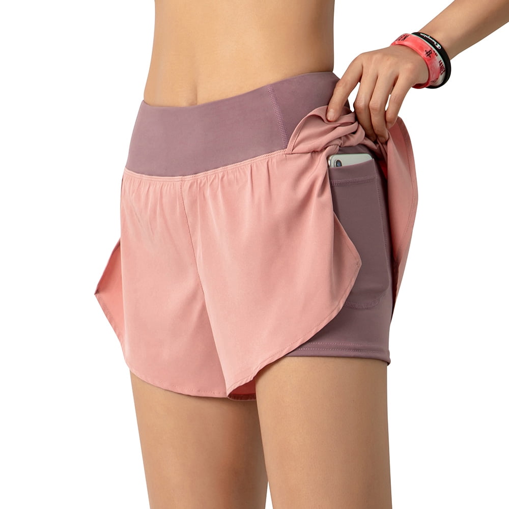 NAVISKIN Womens 4 inch Active Running Shorts Training Workout Tights Compression Shorts 1005