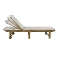 thumbnail image 5 of JONATHAN Y Mallorca Acacia Wood Outdoor Chaise Lounge Chair, Contemporary 5-Position Recliner with Wheels and Cushion for Patio, Poolside, 23.62" x 77.17", Teak Brown/Beige LNG1102A, 5 of 11