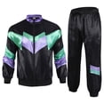 thumbnail image 6 of JFOPQVSM Unisex Disco Tracksuit Jacket and Pants Jogging Outfit Retro Two Piece Set, 6 of 9