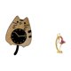 thumbnail image 5 of Reloj de pared decorativo con forma de gato, reloj de pared de madera moderno y silencioso, colgante, estatua de bailarina de ballet, adorno hecho de, 5 of 8