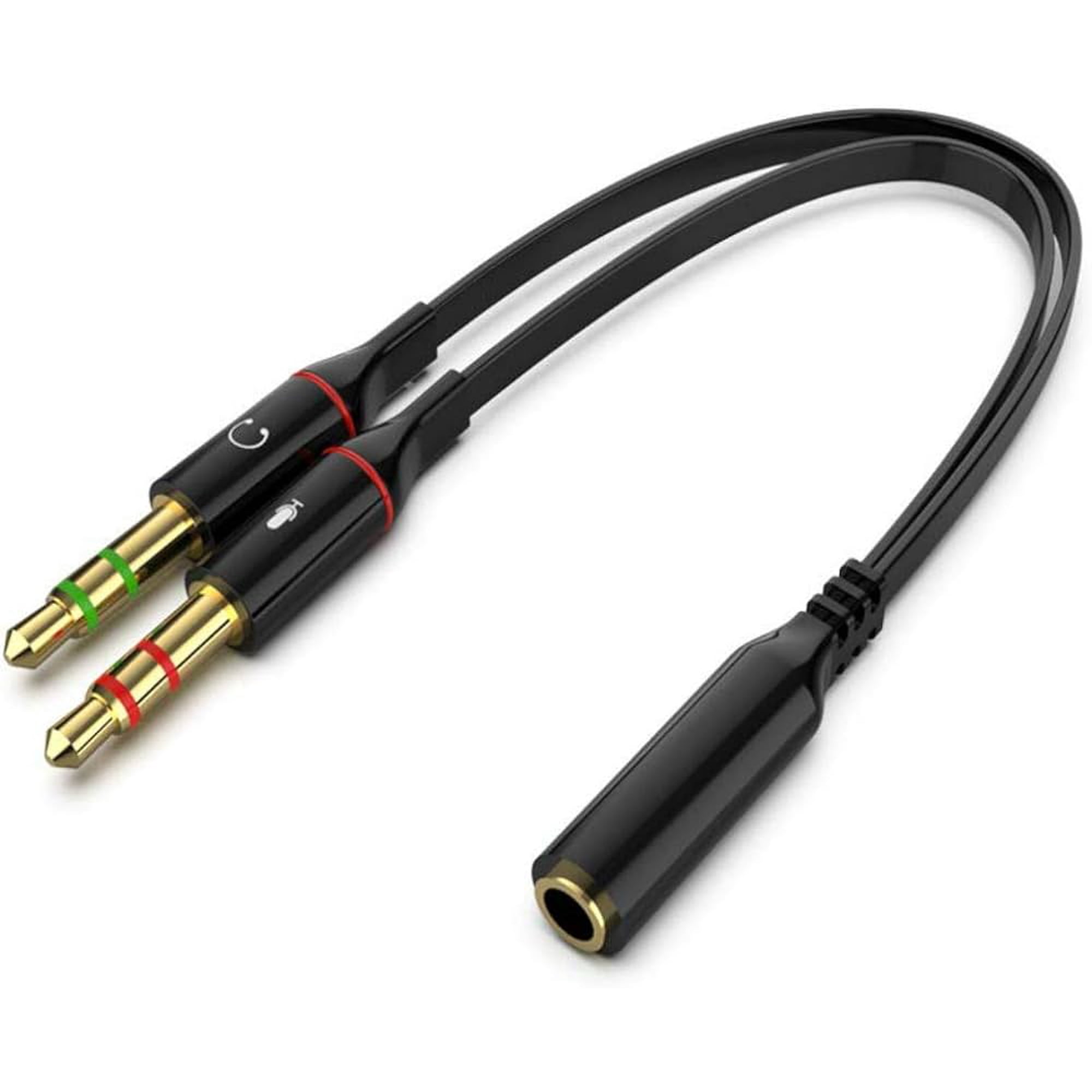 epacks Headphone Splitter for Computer 3.5mm Female to 2 Dual 3.5mm Male Headphone Mic Audio Y Splitter Cable Smartphone Headset to PC Adapter
