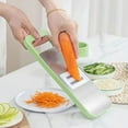 thumbnail image 3 of Martivex Slicer, 6-in-1 Safeprep Mandoline Slicer, Multi-purpose Kitchen Tool with Stainless Steel Blades for Slicing, Shred & Julienne—fast and Fuss-Free, Versatility (Four-piece set), 3 of 5