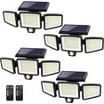 thumbnail image 2 of Solar Outdoor Lights 2500LM 210 LED Security Lights with Remote Control,3 Heads Motion Sensor Lights, IP65 Waterproof,270° Wide Angle Flood Wall Lights with 3 Modes(4 Pack), 2 of 8
