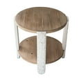 thumbnail image 3 of Hassch Round Side Table with Natural Brown Top and Distressed White Legs, 2-Tier Rustic Wooden Accent Table for Living Space and Home Decor, 20"Dia x 19.7"H, 3 of 6