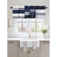 thumbnail image 2 of Valances for Windows Black Blue Patchwork Rod Pocket Cafe Window Treatments Valance Curtains for Kitchen Bathroom Laundry Basement Windows 42"x12", 2 of 9