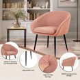 thumbnail image 5 of LEEJAY Modern Pink Accent Chair, Upholstered Vanity Chair with Metal Legs for Bedroom Living Room, 5 of 6
