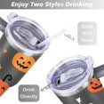 thumbnail image 5 of Halloween Pumpkin Stainless Steel Tumbler Happy Halloween Travel Coffee Mugs with Straw,Thermal with Lids for Hot and Cold Drinks for School Camping 40 oz Boo Tumbler, 5 of 7