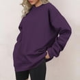 thumbnail image 2 of ManxiVoo Women's Casual Long Sleeve Round Neck Sweatshirt for Fall and Winter Comfort Top L Size Purple, 2 of 4