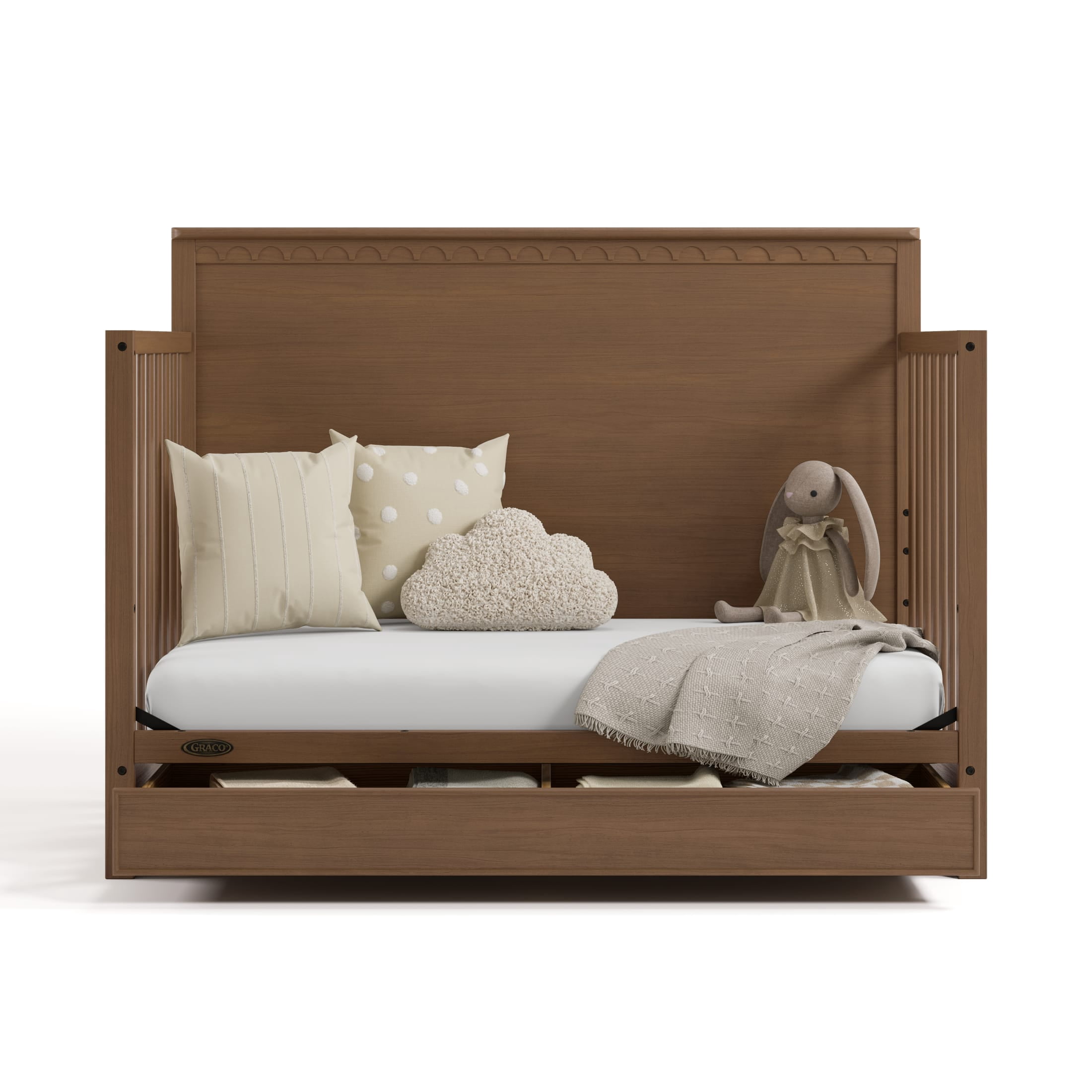Graco Sasha 5-in-1 Convertible Baby Crib with Drawer, Hazelnut