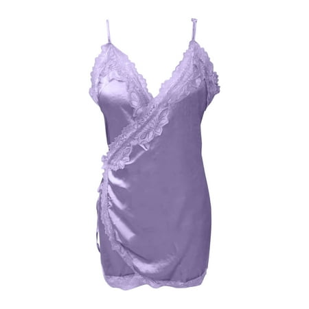 Puawkoer Women s Sexy Solid Color Sexy Lingerie for Women Plus Size Suspender Sexy Underwear Home Lace Maternity Lingerie Pajamas Loose and Comfortable Nightdress