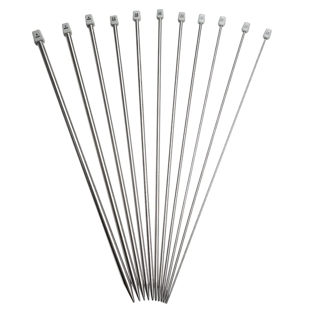 Agujas De Tejer Sunnimix 11Tamaños 25cm Agujas de tejer de acero inoxidable