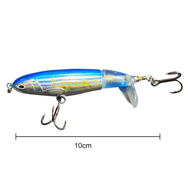Señuelos de pesca de hélice 10cm Fake Topwater Artificial Hard Bait ( ) Azul Plata Sywqhk Para Estrenar