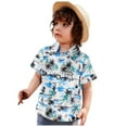 thumbnail image 3 of JLFKNG Toddler Baby Boys Tee Shirts Fashion Hawaiian Style Floral Printed T-shirts Short Sleeve Turndown Collar Daily Wear Blouse Tops, 3 of 7