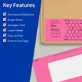 thumbnail image 3 of Avery Printable Rectangle Labels, Bright Pink, 4" x 6", 80ct, 3 of 11