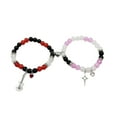thumbnail image 5 of Stebcece 2pcs Gothic Spiders Bracelet Magnetic Heart Couple Beaded Bracelets, 5 of 11