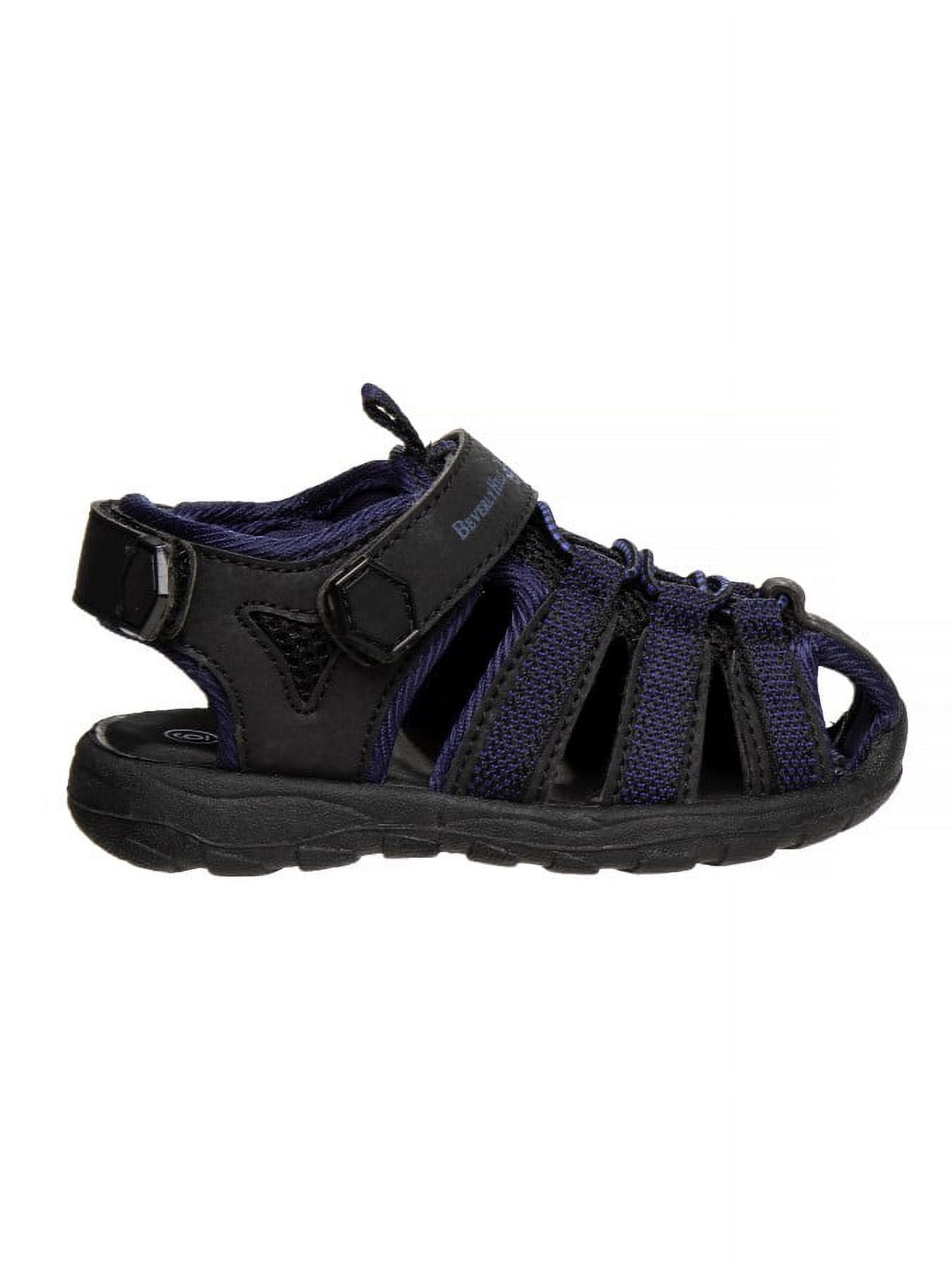 Beverly Hills Polo Club Boys Fisherman-Style Sport Sandals (Little Kid Sizes) - Black/Navy, 12