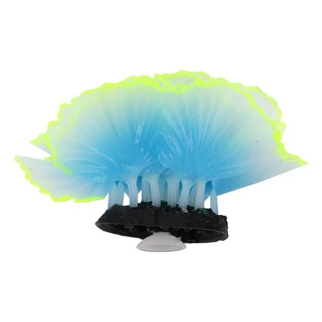 Lechuga fluorescente para pecera, decoración de coral, simulación de plantas marinas, decoración paisajística para acuarios, azul