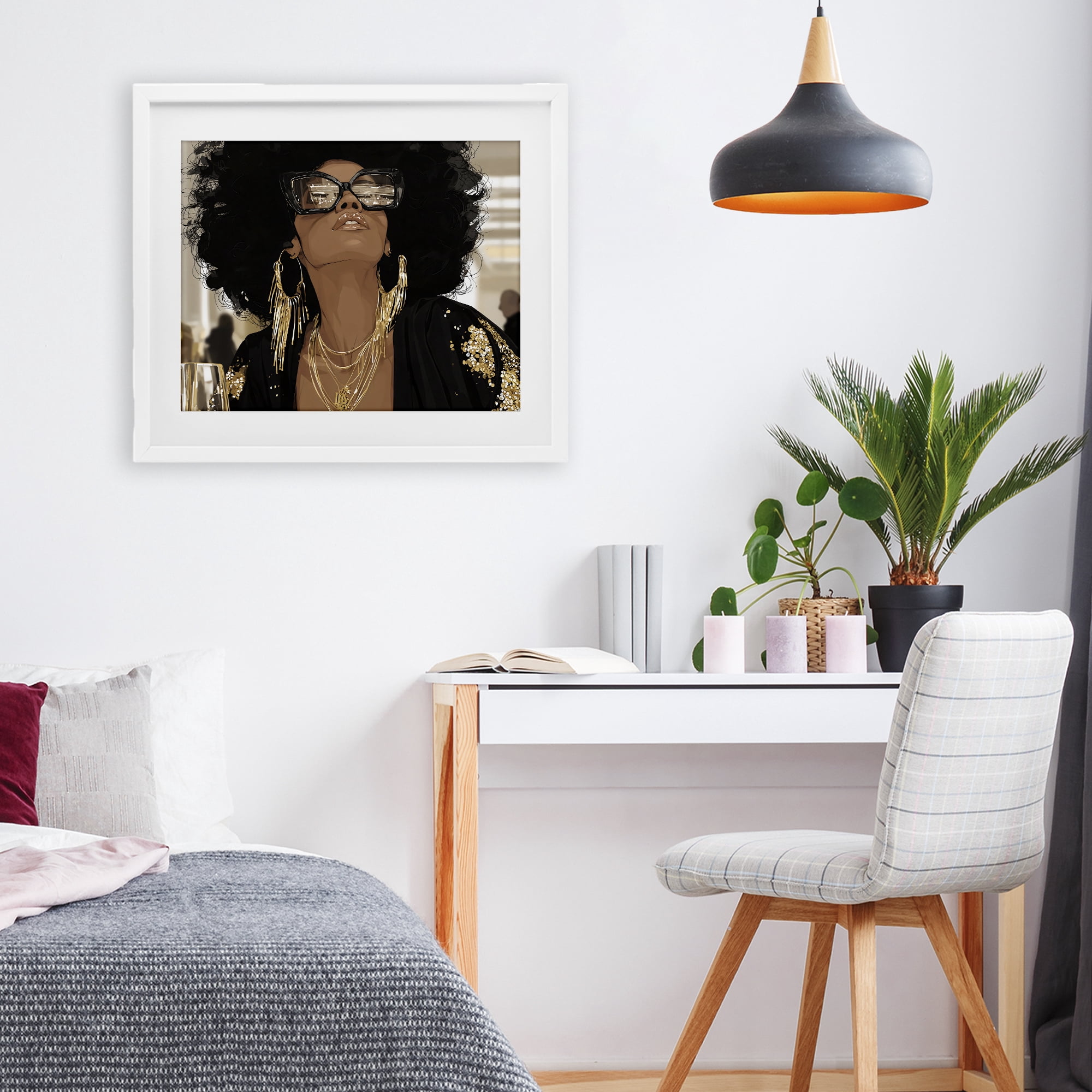 Stupell Industries Full Of Confidence Beautiful Woman White Framed Print Under Glass, design by Franklyn Gregory