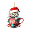 thumbnail image 2 of Loyerfyivos Christmas Ornaments Teacup Cat Decorations Kitten Kawaii Snowflake Hanging Christmas Ornaments 2024 Vintage Party Holiday Santa New Year for Mini Christmas Tree Supplies Merry Christmas, 2 of 8